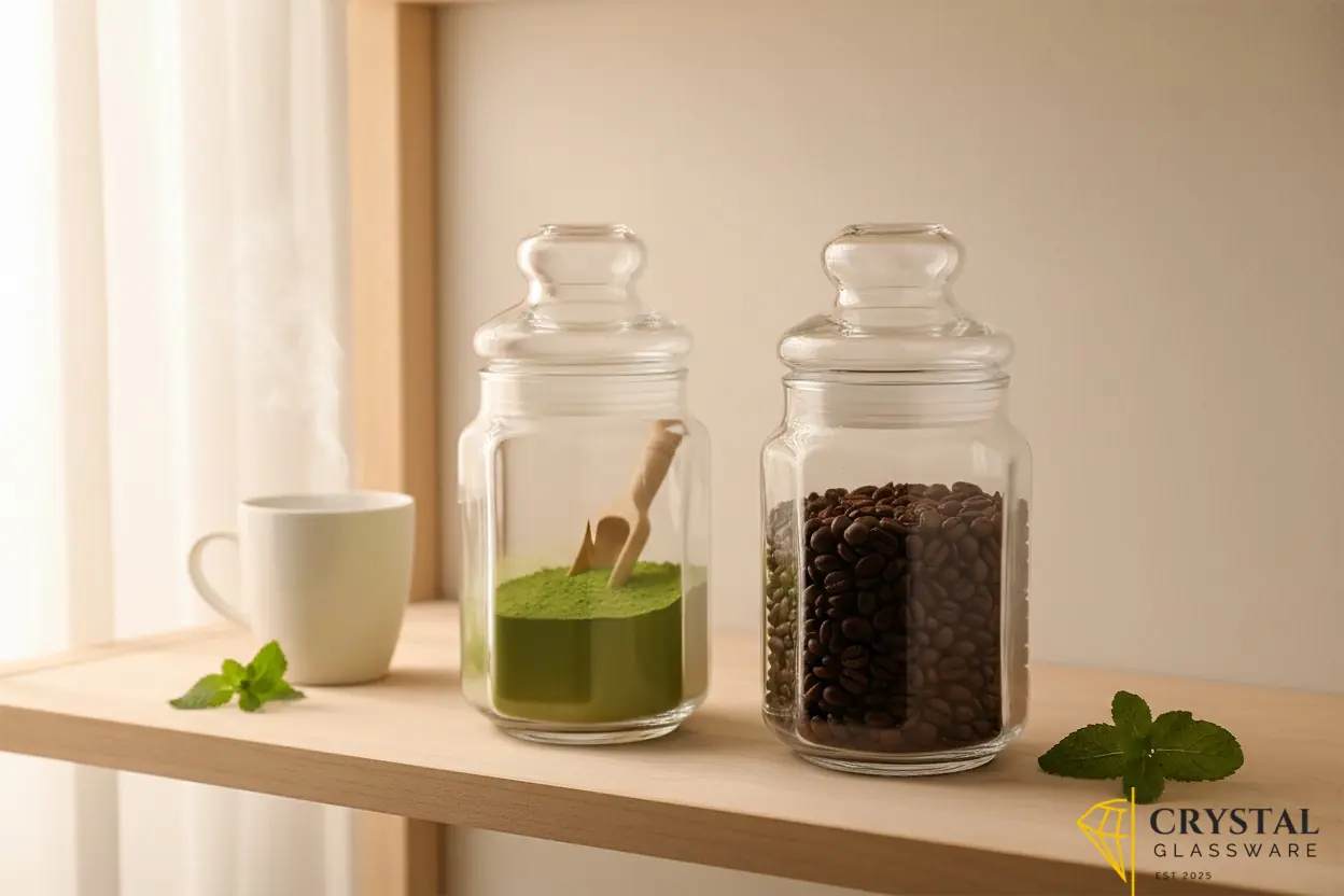 delisoga set of 2 large clear glass storage jars airtight transparent containers